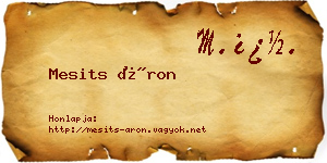 Mesits Áron névjegykártya